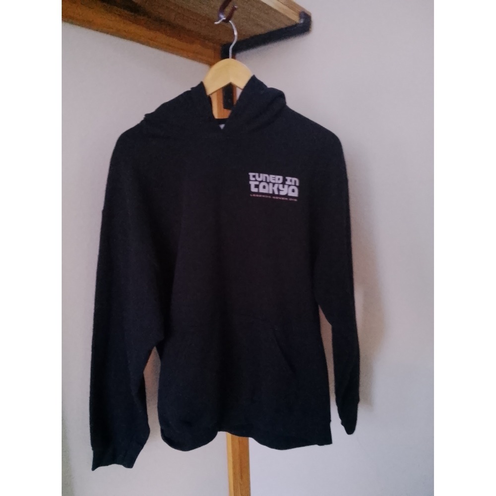 Tuned In Tokyo Legends Never Die Black Graphic Hoodie JDM Car Anime Men Medium
